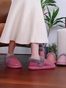 Waterproof Leather Cotton Slippers For Women Fall/Winter 2026 New Model Indoor Home Non-Slip Outdoor Closed-Back Leather Slippers For Men