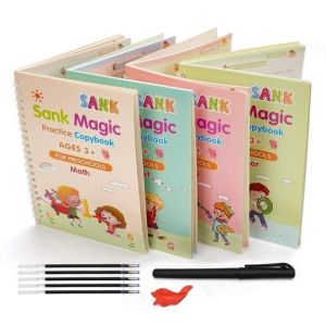 Set Buku Ajaib Belajar Menulis Anak / Latihan Menghitung Menggambar Tulis Huruf Dan Angka / Sank Magic Practice Writing Book