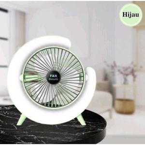Kipas Angin Type F13 Lampu LED Warna Warni Meja Portable Kecepatan Turbo