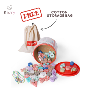 Wooden Lacing Threading Beads Montessori Early Learning Educational Kids Toy Sea Farm Animal | Mainan Kayu