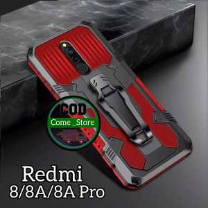 Casing Hp Untuk Xiaomi Redmi 8/8A/8A Pro Hardcase Robot Kickstand Armor Blet Clip Terbaru