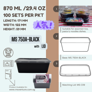 {MSV-WS} Rectangle Microwavable Plastic Takeaway Lunch Box (585ml-1050ml) Anti Leak MS K203 500A 650A 750A 1000A 1100A