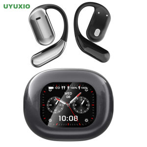 UYUXIO AI Language Translation Earbuds Real Time LCD Touch Screen Open Ear Wireless Headphone with 144 Language for Business