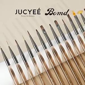 BOMD Professional Acrylic Nail Art Brush Linner Brush Manicure Apply Brush Kit Extender Brush Set