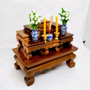 โต๊ะหมู่บูชา ไม้สัก ขนาดเล็ก ยาว 7 หรือว่า สูง 6 หรือว่า ลึก 4 research