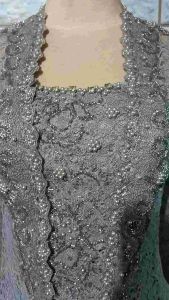 atasan kebaya pesta kebya brukat silver free longtorso