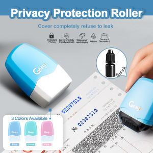 Identity Theft Protection Privacy Roller Stamp Confidential Data Guard Your ID Masking Security Stamp Roller Confidential Seal - Pink/ Light Green/Blue