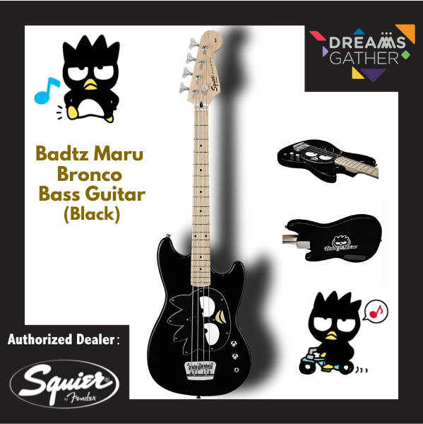 SQUIRE by Fender - Badtz Maru Bronco Bass Guitar (Black