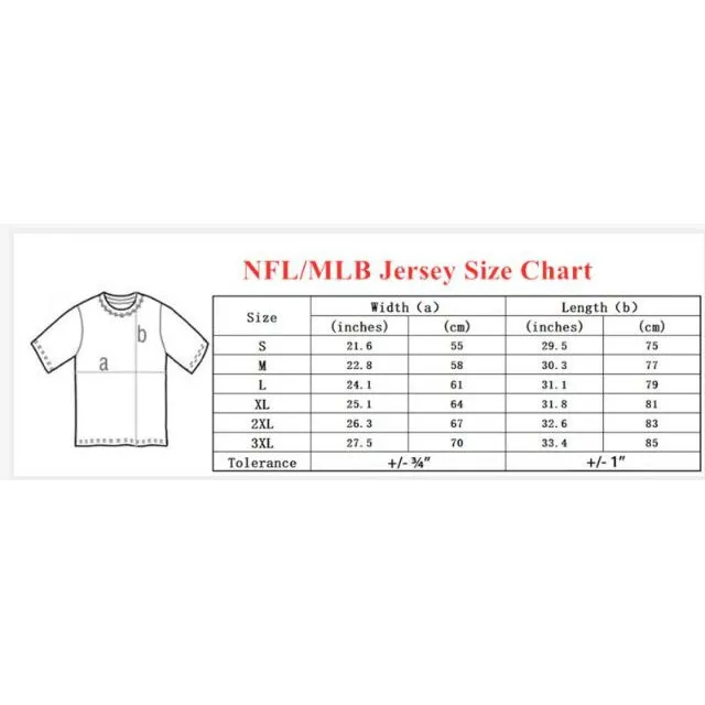 Patriots jersey size clearance chart