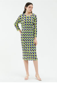 Niche Váy Nữ Dài Tay Họa Tiết Houndstooth Phong Cách Cá Tính Cao Cấp 5837