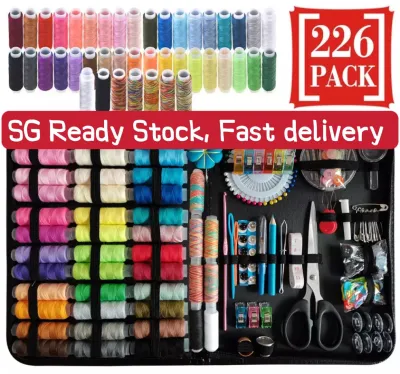 [SG SELLER]226Pcs Sewing Kit Set With Zips Box 43 XL Thread Spools Premium Sewing Supplies Suitable for Traveller Household Adults Kids