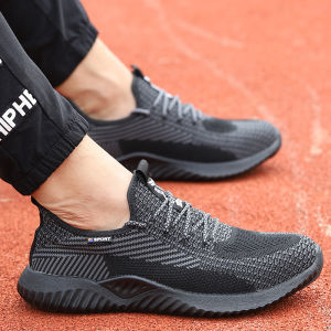 Safety Shoes Men New Style 2022 Mesh Breathable Plus Size Light Thick Bottom Women Work Anti-smashing Anti-stab Sport Shoes Safety Boots Restaurant Work Shoes