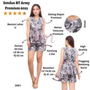 Femme Ols - Setelan Wanita Motif Corak Army  Premium High Quality