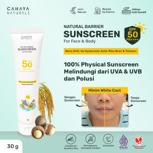 Cahaya Naturals Physical Sunscreen SPF 50+ PA+++ dengan 4x Barrier Protection dari UV dan Polusi | Sunscreen Bayi Anak & Keluarga