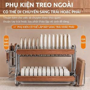 Giá Để Bát Đĩa Inox 304 - 2 Tầng / 3 Tầng Chống Gỉ Cao Cấp Dùng Cho Nhà Bếp