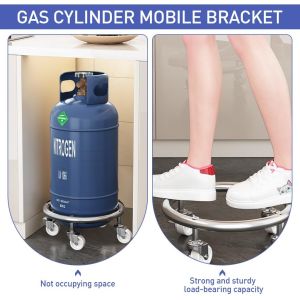 304 Stainless Steel Silver LPG Tank Roller Stand with Brake Wheels – Gasul Stand Propane Tank Holder with Wheels Gas Range Base lpg Tank Roller Stand Gasul Stand with Wheels patungan ng gasul Base Propane Tank Stand Gas Range Holder with Wheels