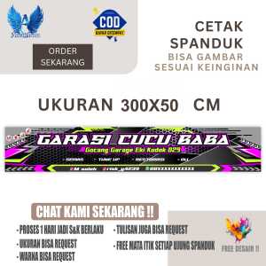 Cetak Spanduk Banner BENGKEL GARASI CUCU BABA Costom Desain