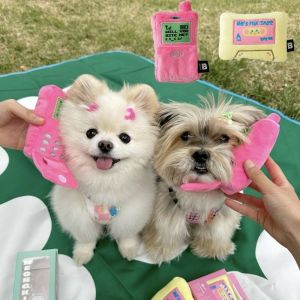 CUTE ELVES Cellphone Shape Dog Squeaky Toy Sounding Paper Bite Resistant Pet Plush Doll Chew Toy Cute Teeth Grinding Puppy Sound Toy for Cat Playing