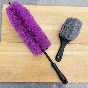 S33 Combo Cọ Lazang Lớn Tím + Bàn Chải Rửa Xe Đa Năng Lông Mềm Cọ Mâm Lốp Ô Tô Xe Máy Chống Xước
