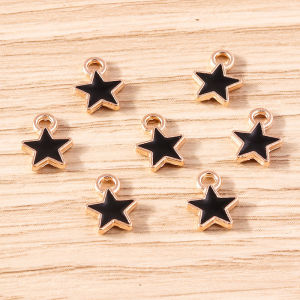 50 Pcs Charm Enamel Epoxy Bintang /Bandul Bintang —8mm*6mm