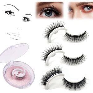 Reusable Self Adhesive Eyelashes Waterproof Natural False Lashes Crystal Box