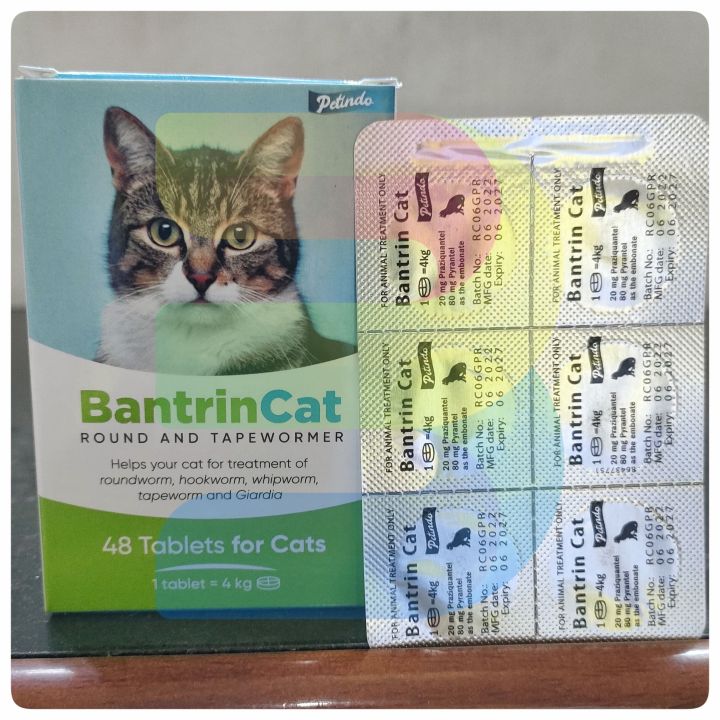 Bantrin Cat Obat Cacing Kucing (Harga 1 Tablet) ORIGINAL Obat Cacing