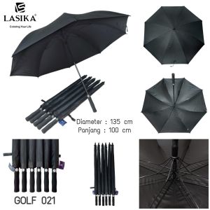 PAYUNG HITAM GOLF JUMBO RANGKA FIBER PREMIUM OTOMATIS BUKA 021 LASIKA