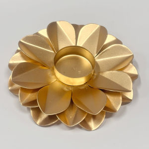 Handcrafted Metal Flower Design Diya Candle Holder | Decorative Tealight Holder for Pooja Home Festive & Diwali Decor (Size - 5 Inch Pack of 1 Pc)