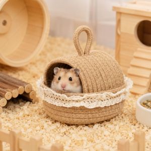 HUAGUES Wear Resistant Weave Hamster Nest Breathable Scratch Resistant Pet Resting Cave Stable Flat Bottom Guinea Pig Tunnel Small Pet