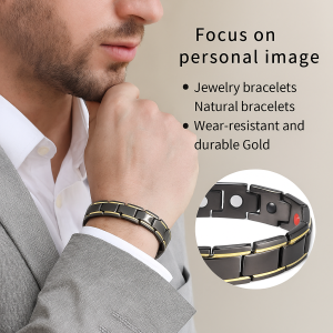 Titanium Steel Fashion Bracelet Men’s Magnetic Therapy Bracelet Magnetic Therapy Relieves Joint Discomfort Men’s Versatile Accessories