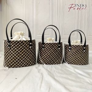 INDOPARCEL - Tas Oval Serut Anyaman Rurik Tas Goodiebag Etnik Tas Belanjaan Serbaguna