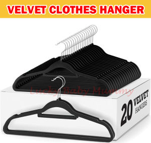 50 Pcs Velvet Non-Slip Clothes Hanger/360 Degree Flexible Turning/Space saving/Ultra Thin/Rainbow