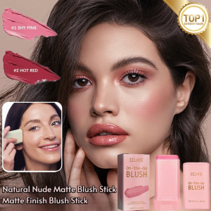 Natural Nude Matte Blush Stick Creamy Buildable Color Matte Finish Blush Stick Natural Nude Shades Long-Lasting Waterproof