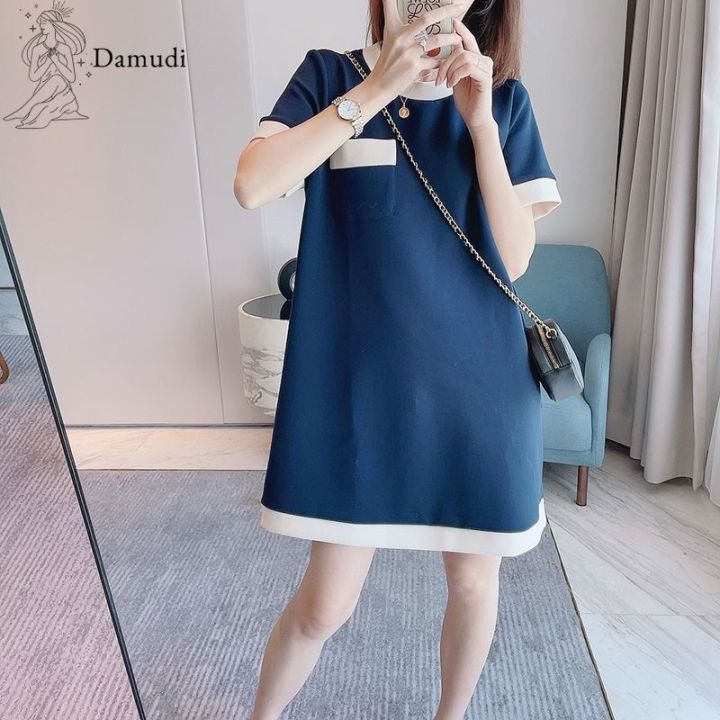 Summer Autumn Blue Plaid Maternity Dress - Plus Size Loose Ties Waist Slim Clothes for Pregnant Women (Z7)(Z9)(4Z1)