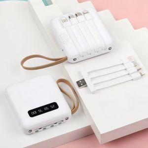 Mini size Powerbank 20000 mAh with 4 usb fast charging Lightweight LED Senter Display power bank External PowerBank Portable Mobile Phone Chargber for IOS/Android