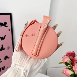 THREADJOY Silicone Cover Lip Gloss Organizer Zipper Closure With Lip Gloss Cosmetics Storage Bag Fashion Case  Design Lipstick Holder with Lipstick Make-up Storage