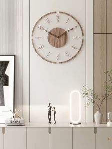 MLADEN Wall Clock Living Room Decoration Solid Wood Creative Silent Nordic Simple Quartz Clock Luxury Wall Watch Decor