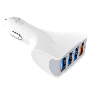 Portable 4 Port Car Quick Charging Adapter USB Car Socket Adapter with Cord for Car Truck Navigation Cameras