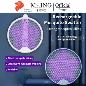 Rechargeable Electric Mosquito Swatter Foldable Mosquito Fly attraction lamp 3in1 use