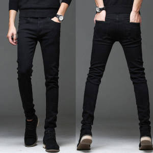 (Fast shipping)Mens Classic Plain Pants Slim Fit Trousers Casual Jogger Pants Tight fit Stretch Jeans