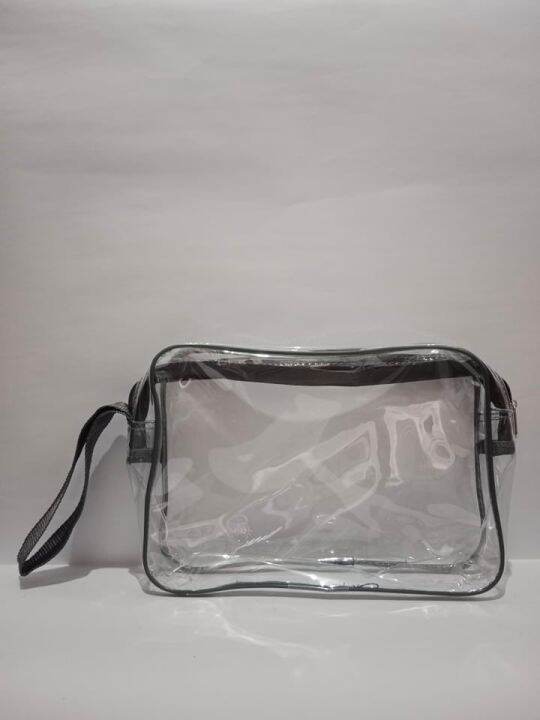 CLEAR waterproof cosmetic bag with zipper PVC transparent make up