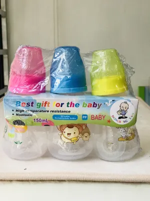 Feeding Bottle for Baby 3pcs Set Milk Bottle With Standard Nipple Bottle BPA-Free