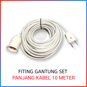Fiting Lampu Gantung Paket Siap Pakai + Kabel 10 Meter 5 Meter & 3 Meter