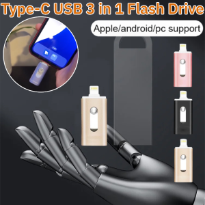 Type-C USB 3 in 1 Flash Drive Ultra Dual Drive Flash Drive 3in1 USB 3.0 OTG Memory Stick for Android Devices PC Laptop