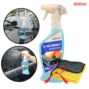 Chai Vệ Sinh Kính Nhanh X-Glassy Ekokemika Làm Sạch Vết Bẩn Ố Dầu Mỡ Trên Kính Xe Ô Tô ( Tặng Khăn )