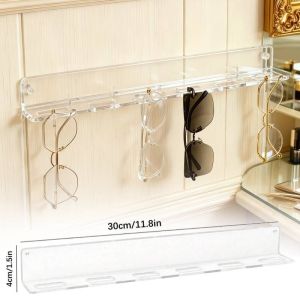 Wall Mounted Glasses Rack  7 Slot Acrylic Sunglasses Storage Rack Display Rack Hanger Space Saving