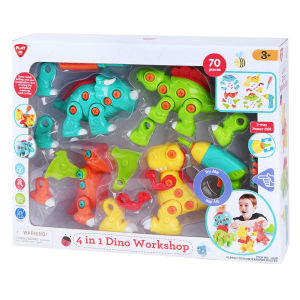 Playgotoys ของเล่นเสริมพัฒนาการ ชุดประกอบหุ่น4ไดโนซอร์(2058)