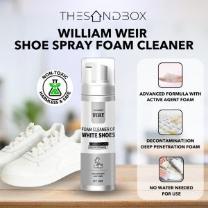 William Weir Shoe Spray Foam Cleaner Active Agent Foam No Water Needed Decontaminates 200ml