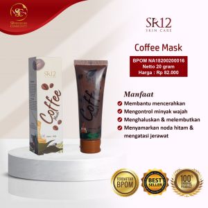 COFFEE MASK SR12 PEELING NATURAL / MASKER PEELING KOPI HERBAL MENGATASI KOMEDO FLEK HITAM BEKAS JERAWAT