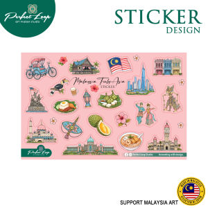 Sticker Design Malaysia Truly Asia Culture Cute Illustration Drawing Concept (BUY 10 FREE 1)